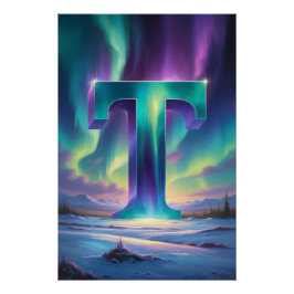 Aurora Letter T Poster | Northern Lights Art