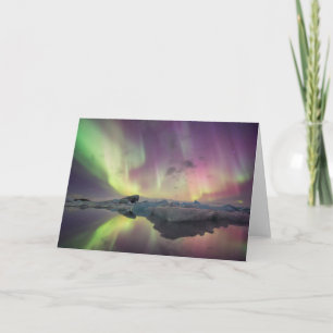 Aurora-Lichter spiegeln sich in der Lagune Karte