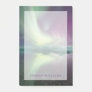 Aurora Lights in Lagoon | Jokulsarlon, Island Post-it Klebezettel