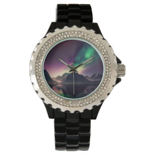 Aurora Lights Night Sky Armbanduhr