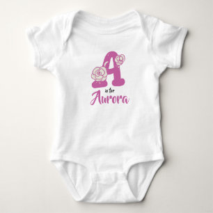 Aurora Name Baby Outfit Letter A Romporal Baby Strampler