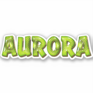 Aurora Name Kiwi Design Aufkleber Sticker