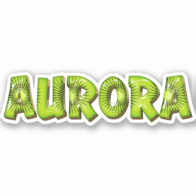 Aurora Name Kiwi Design Aufkleber Sticker (Vorderseite)