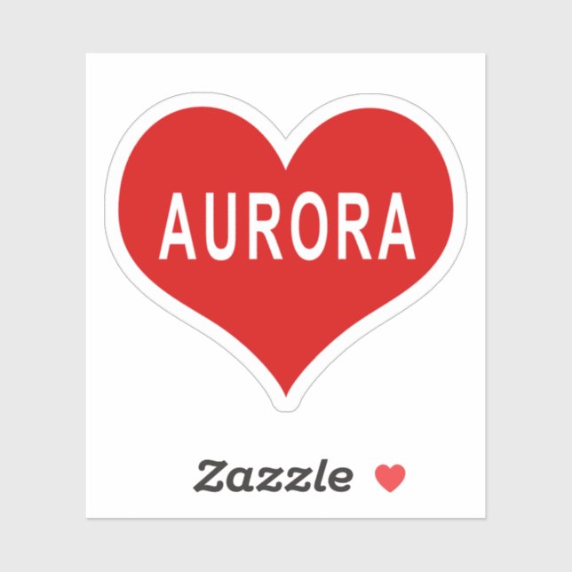 AURORA NAME Red Liebe Heart Vinyl Sticker (Blatt)