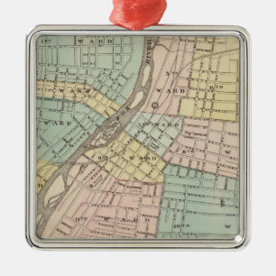 Aurora, Naperville und Wheaton Silbernes Ornament