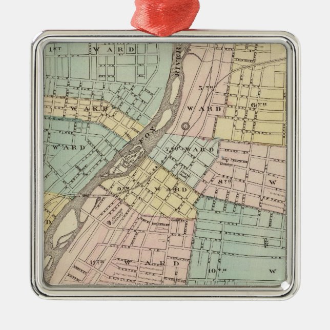 Aurora, Naperville und Wheaton Silbernes Ornament (Vorne)