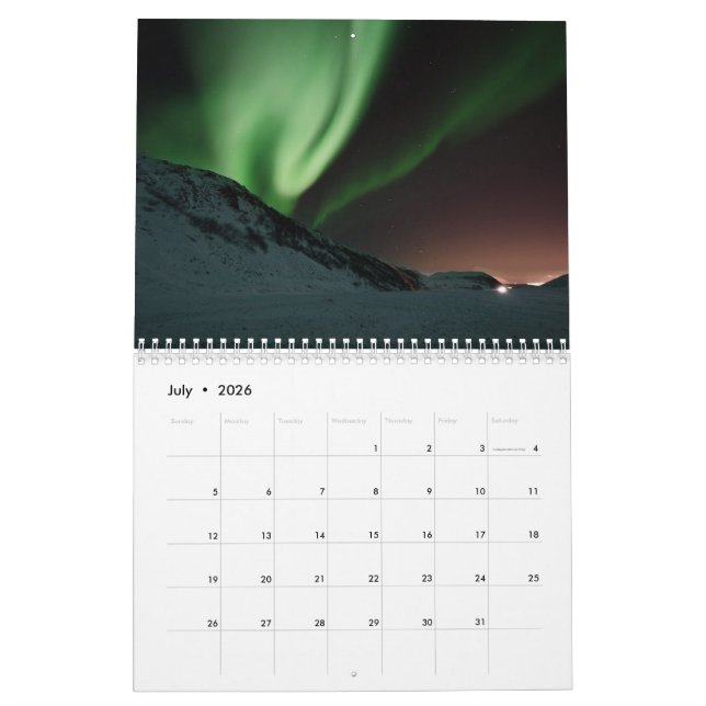 Aurora Northern Lights Skandinavier Polar Sky Kalender (Jul 2026)