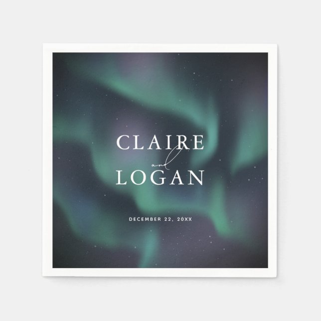 Aurora Northern Lights Wedding Serviette (Vorderseite)