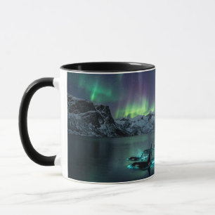 Aurora Orcas Arctic Night Wraparound Schwarze Tass Tasse