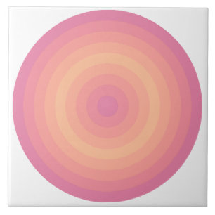 Aurora Pink Fuzzy Peach Circles Keramik Tile Fliese