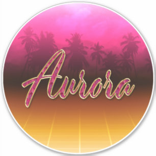 Aurora Prénom Golden rose Autocollants