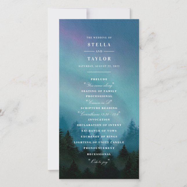 Aurora-Programmkarte Save The Date (Vorderseite)