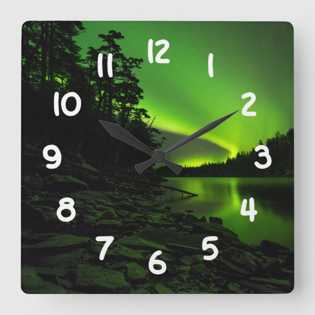 Aurora Quadratische Wanduhr (Vorderseite)
