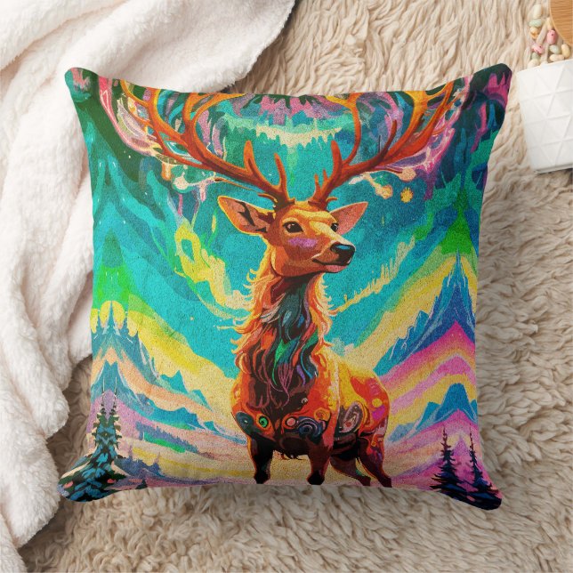 Aurora Stag: Magie in der Nacht Kissen (Decke)