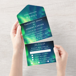 Aurora Starry Night Stars Sky Wedding All in one All In One Einladung
