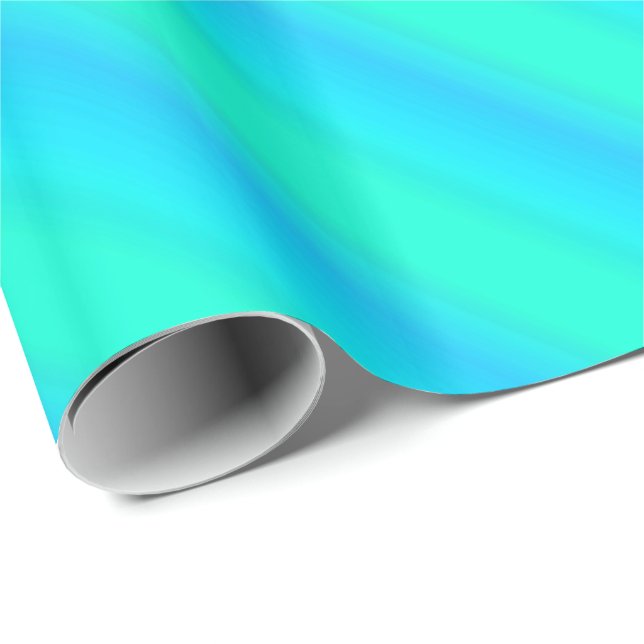 Aurora Streifen - blau, aqua, türkis Geschenkpapier (Rolleneckpunkt)