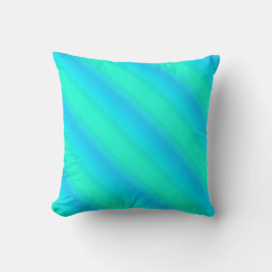 Aurora Streifen - blau, aqua, türkis Kissen