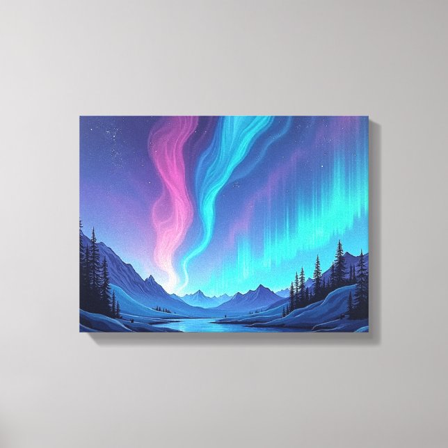 Aurora Tide – Premium 16"x12" Fluid Art Leinwand (Vorderseite)