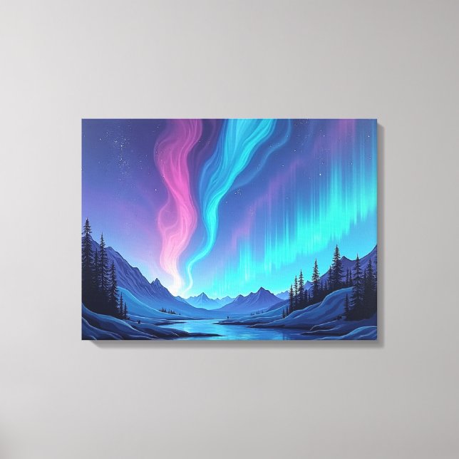 Aurora Tide – Premium 24"x18" Fluid Art Leinwand (Vorderseite)