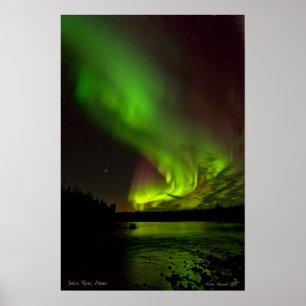 Aurora über dem Salcha Fluss Poster