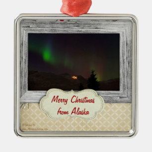 Aurora und der Stern auf der Gebirgsverzierung Silbernes Ornament