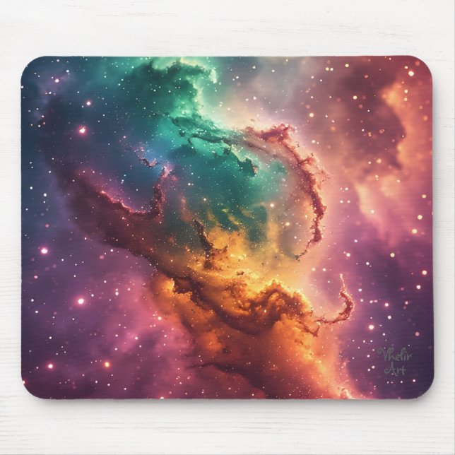 Aurora Veil Nebula Design Mousepad (Vorne)