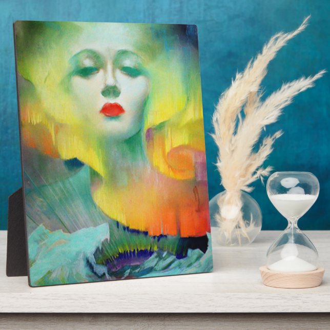 Aurora von Clive Davis Tabletop Plaque mit Easel Fotoplatte (Seite)