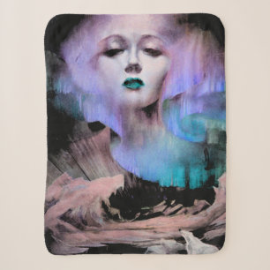 Aurora von Clive Henry blau Türkis lila Nacht Sherpadecke