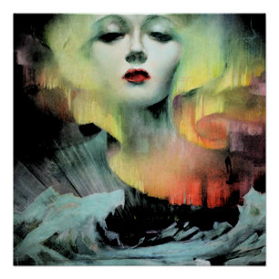 Aurora von Clive Henry dunkle farbenfrohe Nacht Poster