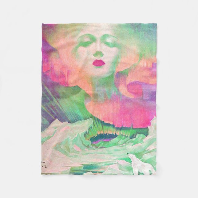 Aurora von Clive Henry farbenfroh pink Fleecedecke (Vorderseite)
