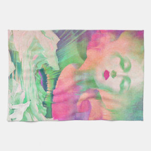 Aurora von Clive Henry farbenfrohes Rosa Geschirrtuch