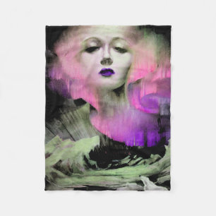 Aurora von Clive Henry rosa lila Nacht Fleecedecke