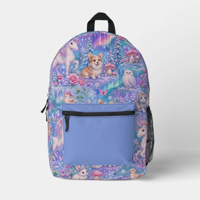 Aurora-Wald Freunde Bedruckter Rucksack (Vorderseite)