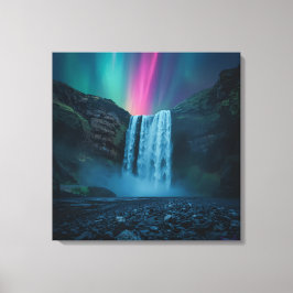 Aurora Wasserfall Leinwand - Mystische Natur Print