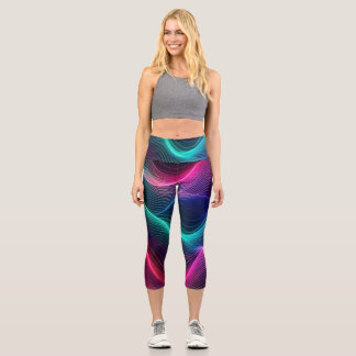 Aurora Wave Caprihose mit hoher Taille Capri Leggings