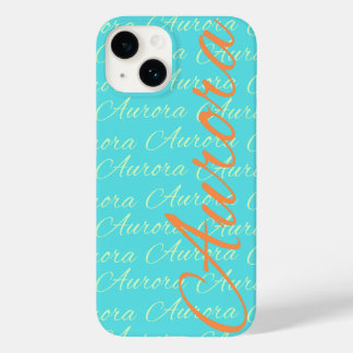 Aurora Wiederholungsnamensmuster Case-Mate iPhone 14 Hülle