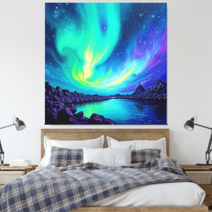 Auroras magisches nächtliches Sky-Tanzdesign Leinwanddruck