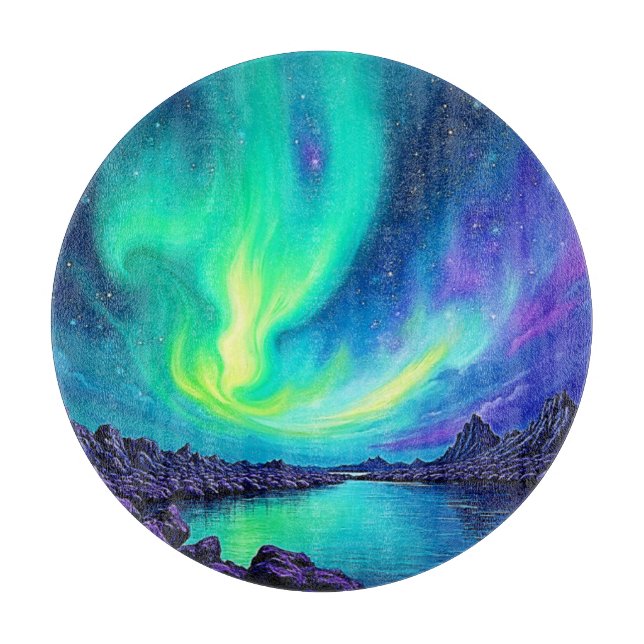 Auroras magisches nächtliches Sky-Tanzdesign Schneidebrett (Vorderseite)