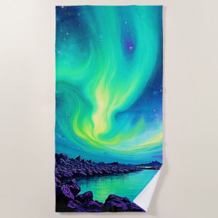 Auroras magisches nächtliches Sky-Tanzdesign Strandtuch