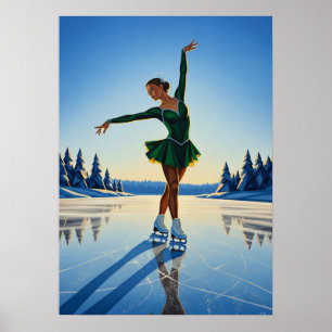 AURORE GLACÉE (Frozen Dawn) - Original Art Deco Ar Poster