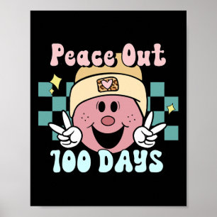 Aus 100 Tagen der Schule Lächeln Gesicht Retro Gro Poster