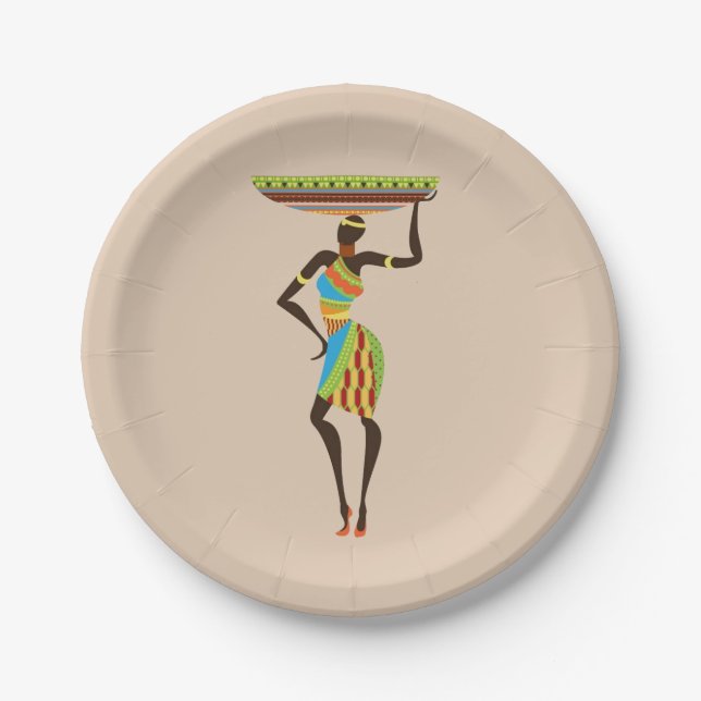 Aus Afrika-Themaabendessen-Party heraus Pappteller (Vorderseite)