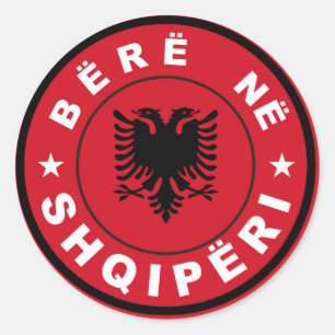 aus Albanien-Länderkennzeichen bere shqiperi Runder Aufkleber