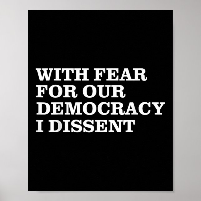 Aus Angst vor unserer Demokratie verweigere ich So Poster (Vorne)