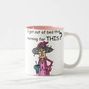 Aus-dem-Bett-Kommen Humor Zweifarbige Tasse