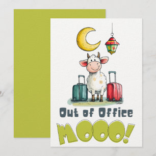 Aus dem Büro MOOO! Funny Eid Cow on Vacation Einladung