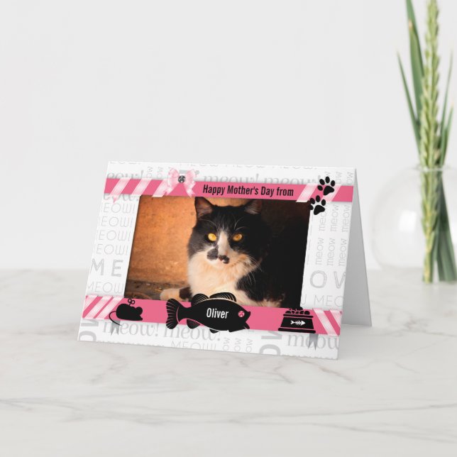 aus dem Cat Pink Meow Mother's Day aus der Katze Karte (Vorderseite)
