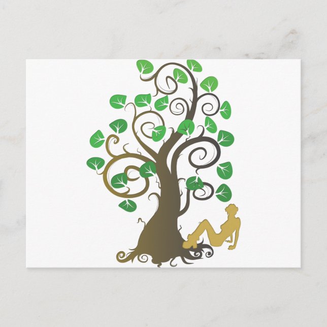 Aus dem Familienbaum fallen Postkarte (Vorderseite)