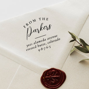 Aus dem Familiennamen Elegante einfache Rücksendea Gummistempel