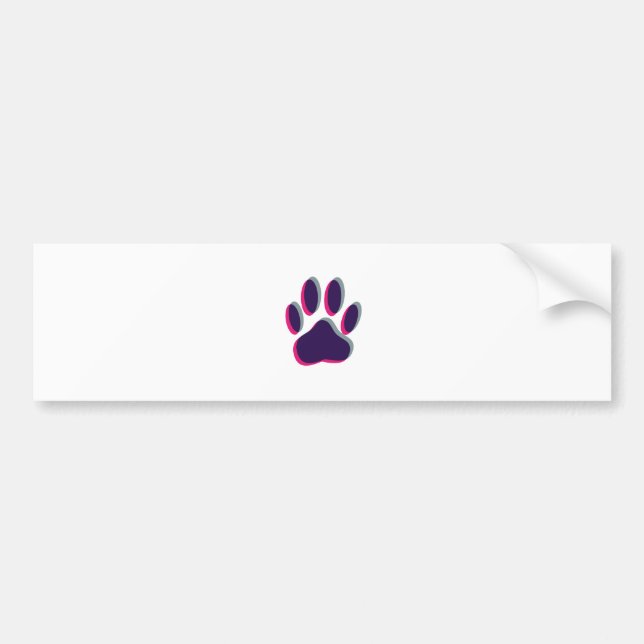 Aus dem Fokus heraus Dog Paw Print Autoaufkleber (Vorne)